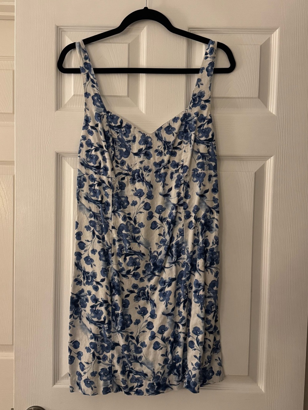 Abercrombie & Fitch White Mini Dress with Blue Floral Print